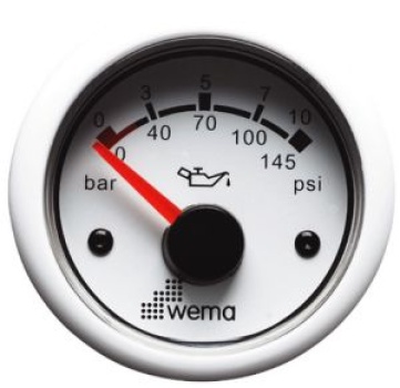 OELDRUCKANZEIGER 0-30 PSI WEISS