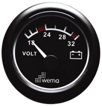 VOLTMETER 24V SCHWARZ