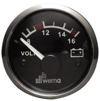 SILVER GAUGE, SCHWARZ VOLT 12V