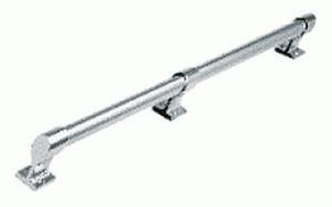 NIRO Handlauf mit Leder-Überzug, Ø24x20mm (oval), H=73