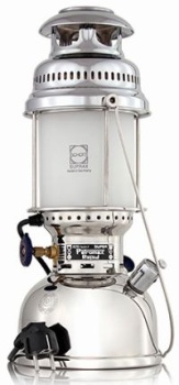 Petromax HK 500 Elektro Tischleuchte Messing verchr.