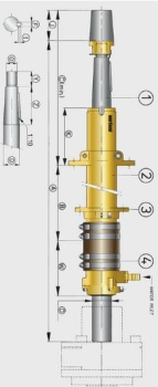 Vetus Niro-Welle mit Hutmutter L=1000mm,25mm