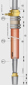 Vetus Niro-Welle mit Hutmutter L=1000mm,35mm