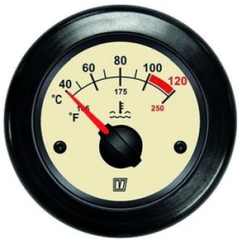 Vetus Temperaturanzeige, creme, 12/24 Volt