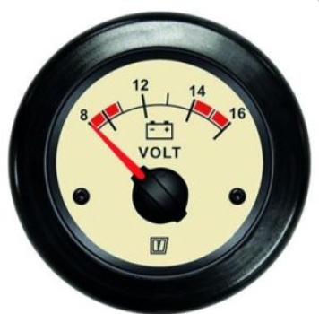 Vetus Voltmeter, creme, 12 Volt