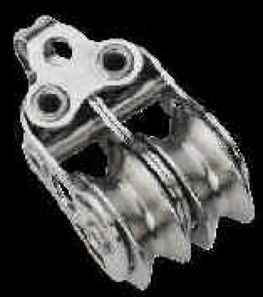 MICRO-XS-BLOCK MIT BÜGEL 2 ROLLEN KUGELLAGER, ROLLE EDE