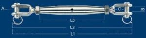 WANTENSPANNER 2 GABELN M5 AISI 316