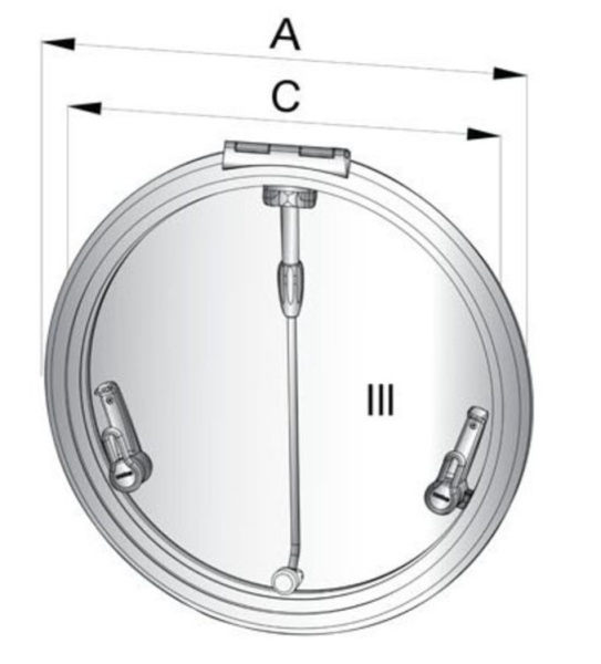 Vetus Altus-Vorschiffsluke Typ-R420, D=417mm