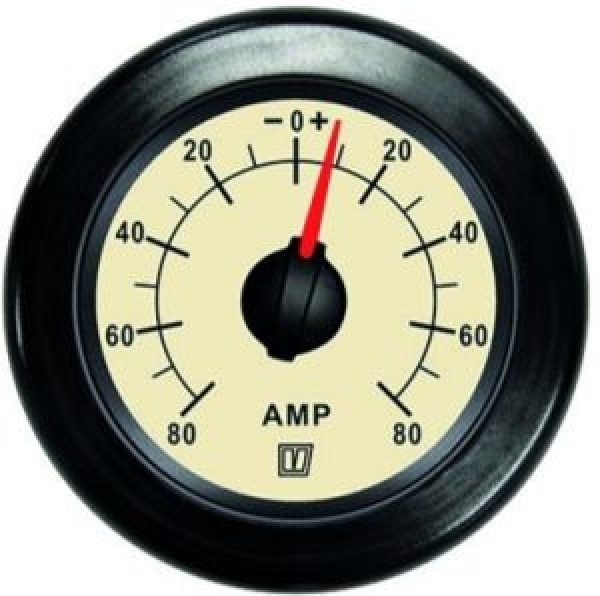 Vetus Amperemeter, creme, +/- 80 A, 12/24 Volt