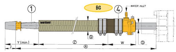 Vetus Bronze-Stevenrohr Ø 25 mm, L=500 mm