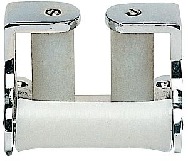Bugdurchlass f. Kette, 3 Rollen, Messing verchr.