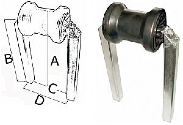 Mittelrolle, klein Rohrquerschnitt 40 x 40 mm