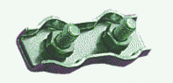 VA-Stahl Stahlklemme, doppelt 3 mm