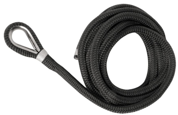 Schwarze Festmacherleine, gespleißt 14 mm x 9 m