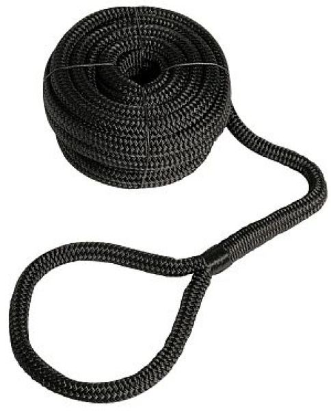 Festmacherleine mit Auge schwarz 10 mm x 6 m