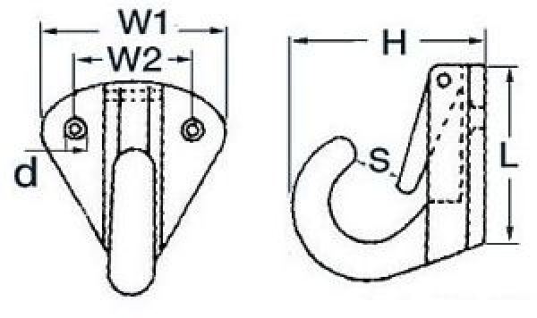 Platte AISI 316 m. Karabineraken 5 mm