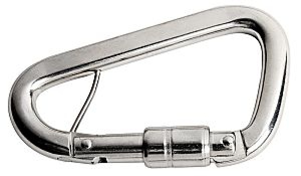 Karabinerhaken VA-Stahl f. Sicherheisgurte 100 mm