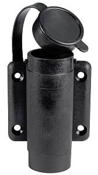 Nylon Sockel Wandmontare 3 Kontakte, schwarz