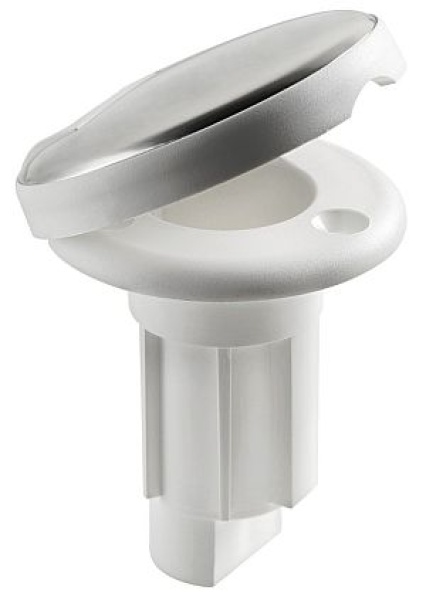 Nylon + AISI316 Sockel Tischeinbau 2 Kontakte weiß
