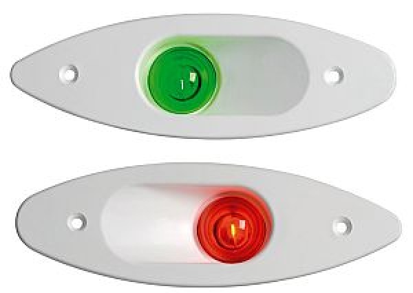 Seitenlicht aus ABS zum Einbau rot/weiß