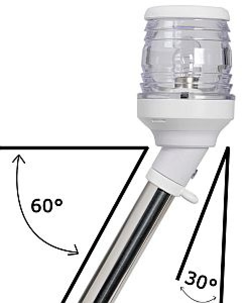 360° Lampenschaft Scheinwerfer 30°, weiß 60 cm