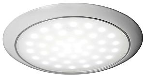 Extra flache LED-Leuchte weiße Blende 12/24 V 3 W