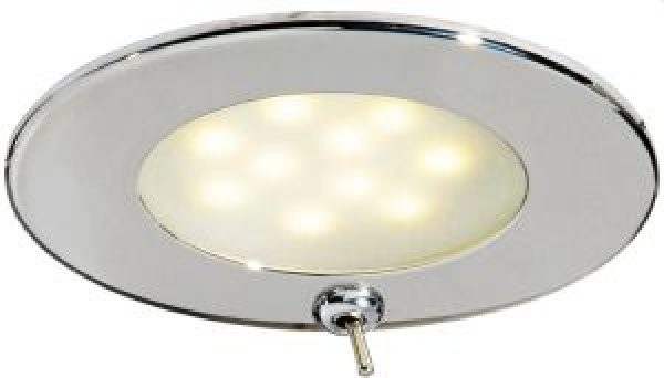 Atria LED-Einbauleuchte VA-Stahl, poliert Schalter