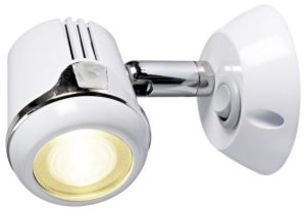 Schwenkbare Leuchte, weiß HI-POWER LED 12/24 V