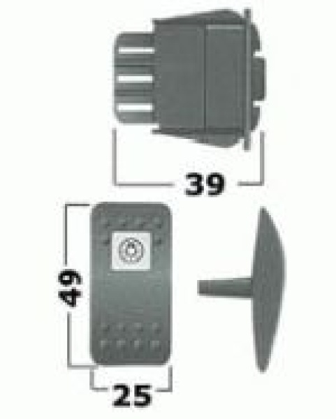Schalter ON-OFF LED rot 12 V