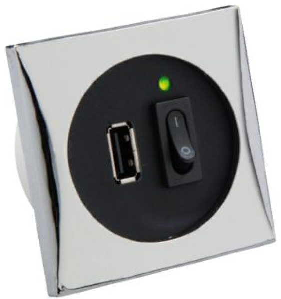 USB-Steckdose 5 V verchromt