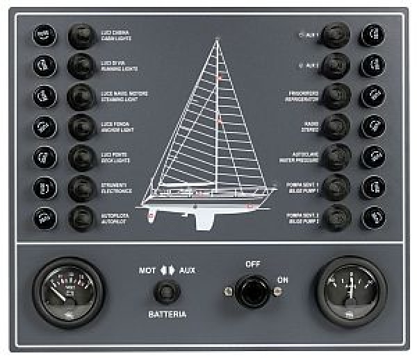 Elektische Schalttafel f.Segelboot 14 Stromkreisen