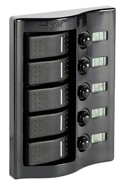Schalttafel 5-Taster Graphite, poliert