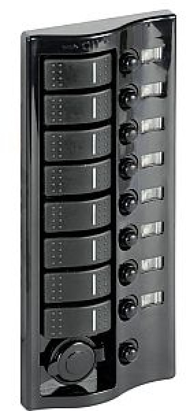 Schalttafel 9-Taster Graphite, poliert
