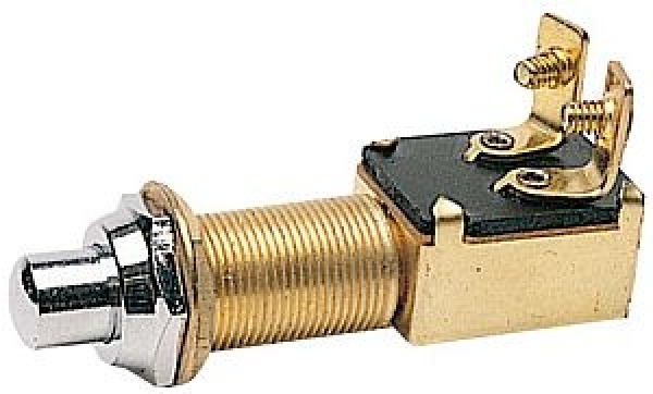 Druckschalter Messing verchromt 15 x 25 mm