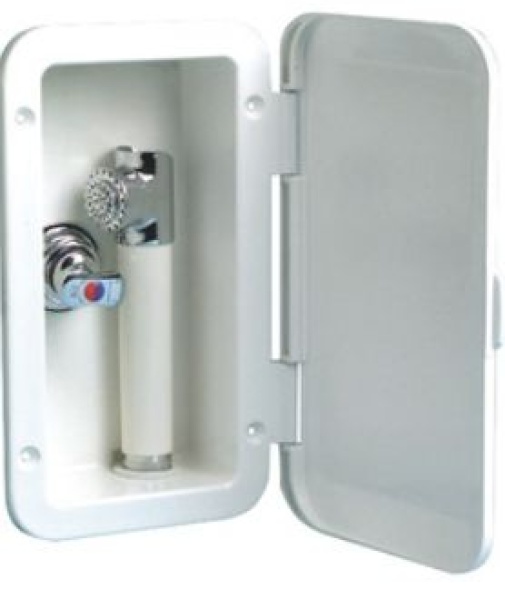 Duschbox m. Mischbatterie PVC-Schlauch 4 m Vertikal mon