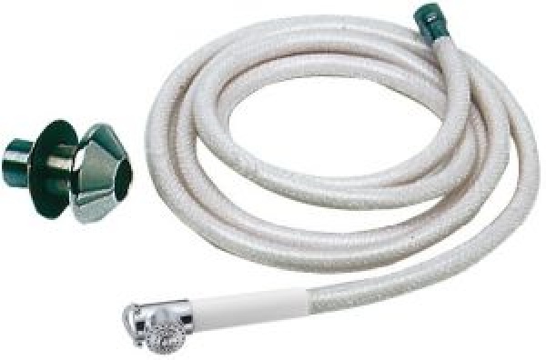 Knopf-Handdusche, weiß PVC-Schlauch 2,5 m