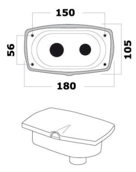 New Edge Duschbox, cremefarbig PVC-Schlauch 4 mm Dusche