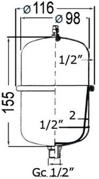 Druckausgleichsbehälter f.Autoklav/Wasserhitzer 1l