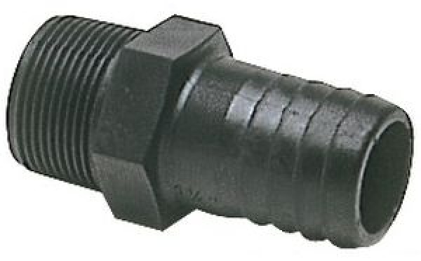 Schlauchanschluss Außen Polykarbonat schwarz 1"1/4