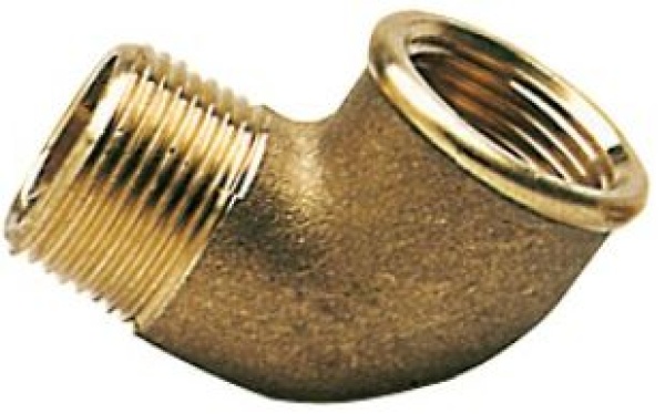 90° Winkelanschluss aus Messing Außen/Innen 3/8"