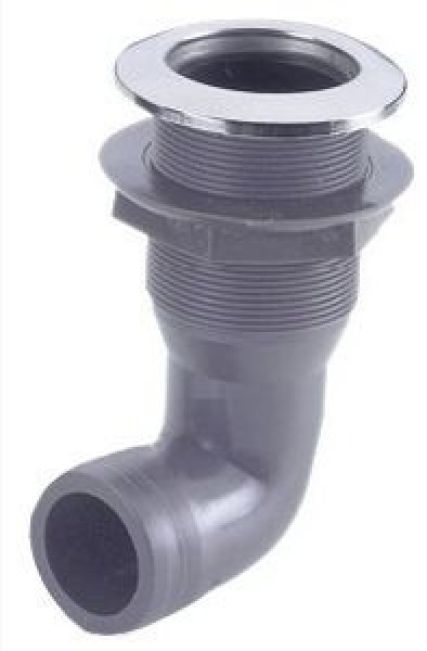 Nylon-Bordurchlaß 1" 25mm VA-Stahl Blende 90°