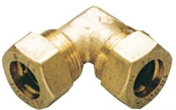 90° Anschluss  Messing 10 mm