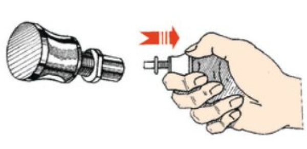 Glashalterung m. Feder Messing verchromt