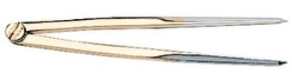 Zirkel aus Messing, hochglanzpoliert lang 177 mm