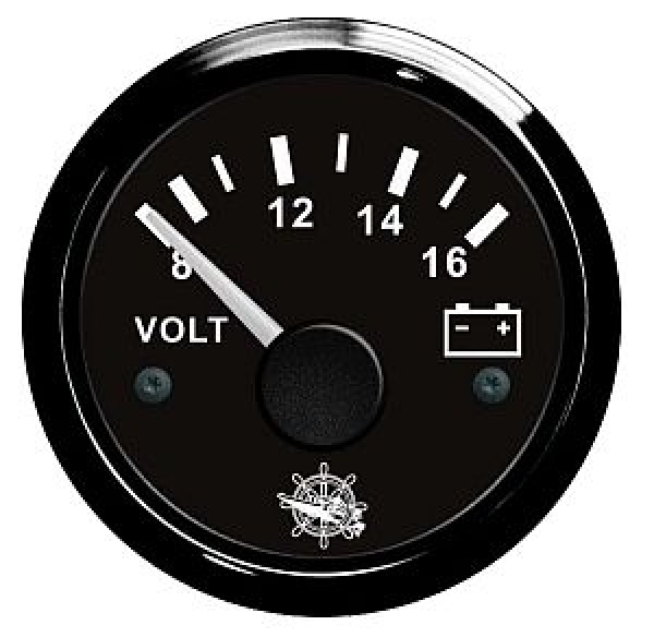 Voltmeter 8/16 V schwarz/schwarz