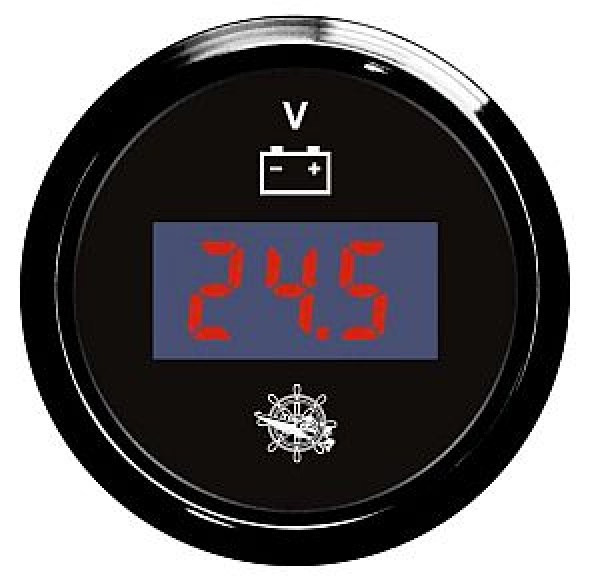 Digitales Voltmeter 8/32 V, schwarz/schwarz