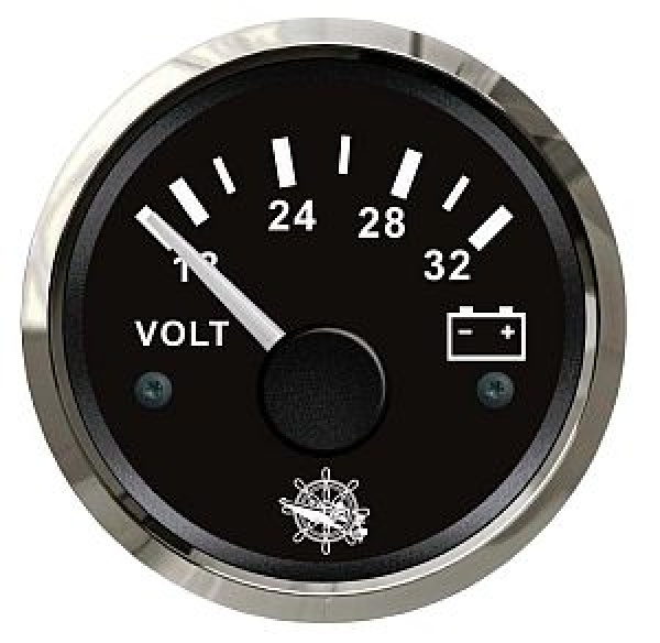 Voltmeter 18/32 V schwarz/poliert
