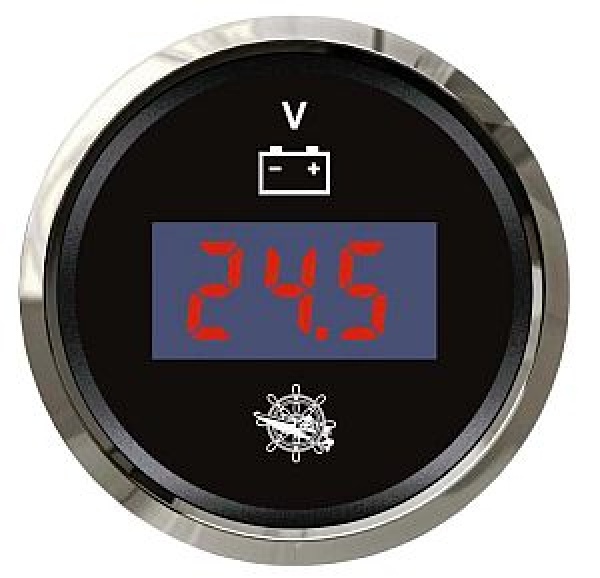 Digitales Voltmeter, 8/32 V schwarz/poliert