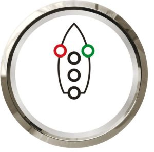 Navigationslicht-Kontrolle, weiß/poliert