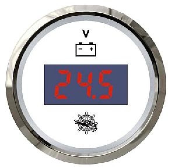 Digitales Voltmeter, 8/32 V weiß/poliert